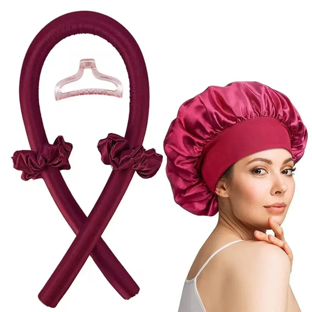 Heatless Curling Rod Night Cap No Heat Ribbon Lazy Hair Curlers Headband Hair Rollers Sleeping Soft Headband Hair Styling Tools