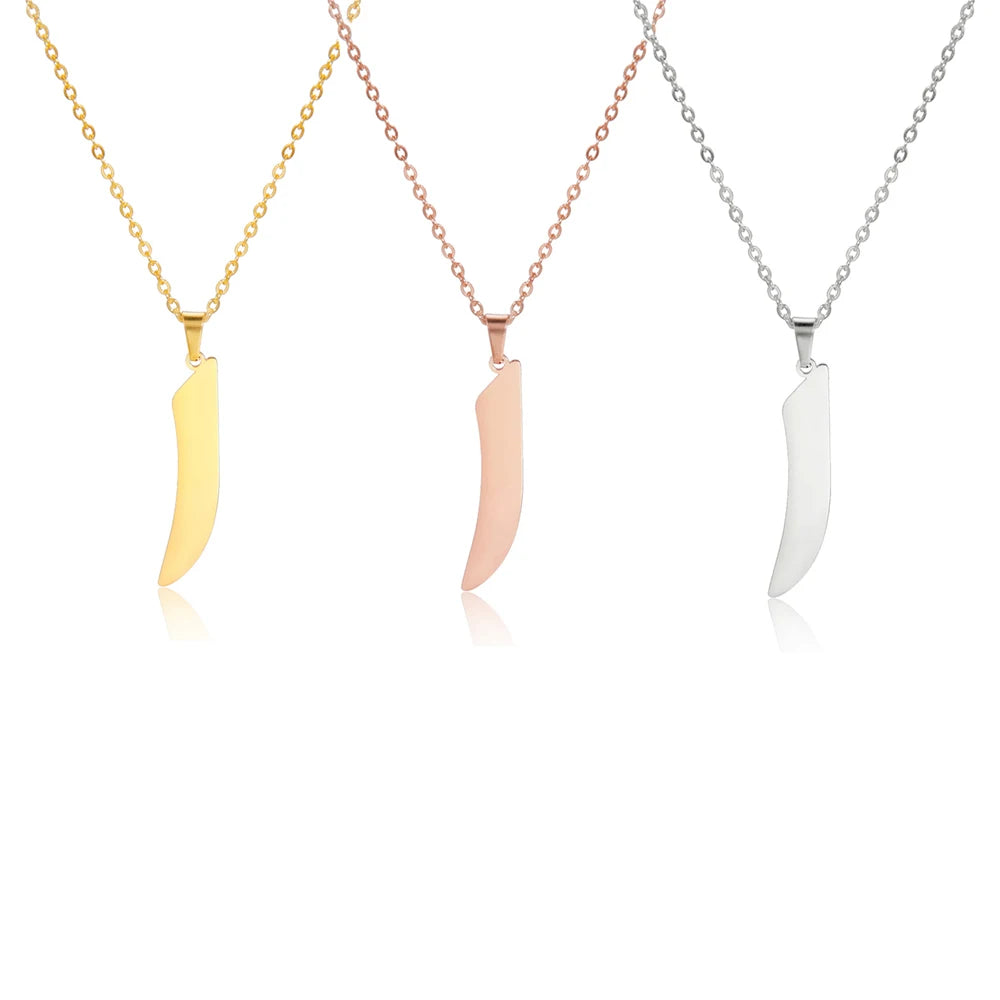EUEAVAN Arabic Letter Pendant Necklace for Women Men Stainless Steel Arab Initial Alphabet Necklaces Lucky Amulet Muslim Jewelry