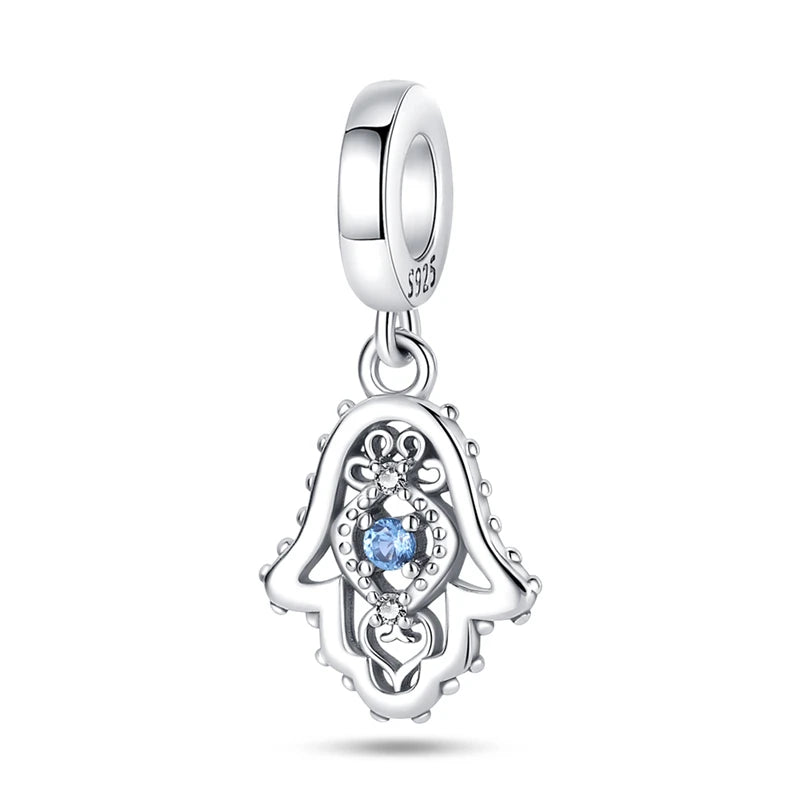 Hot Sales 925 Sterling Silver Charms Beads Devil's Eye Fatima's Hand Cross Beads Fit Original Bracelet Women DIY Jewelry Gifts