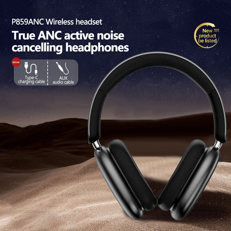 Head mounted wireless Bluetooth earphones with ultra long battery life, rotatable active noise cancelling features