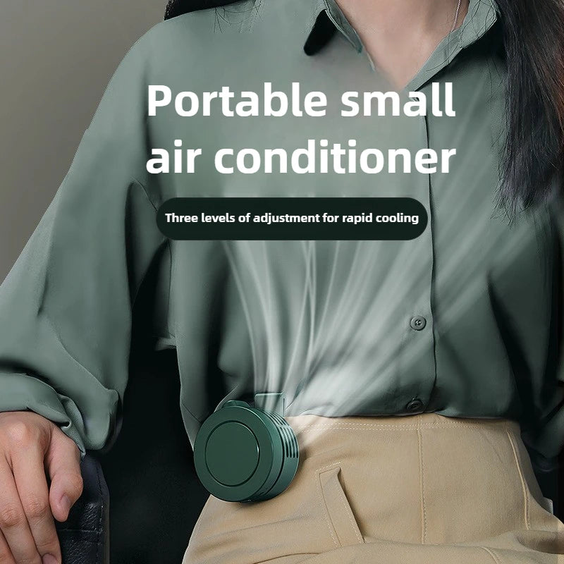 Mini Clip Fans Hanging Waist Neck Fan Girl Electric Air Cooling Fan 900mah USB Leafless Fan 3 Speeds Portable Cooler Air