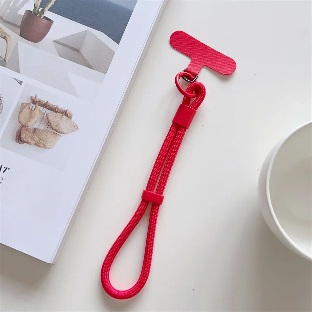 Universal Adjustable Mobile Phone Wrist Strap Lanyard Short with Self-locking Anti-drop Design Durable Polyester INS Phone Strap