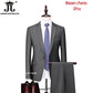 M-6XL 15 Colors ( Jacket+Vest+Pants ) Formal Business Office Men's Suits Groom Wedding Dress Party Dress Solid Color Suit