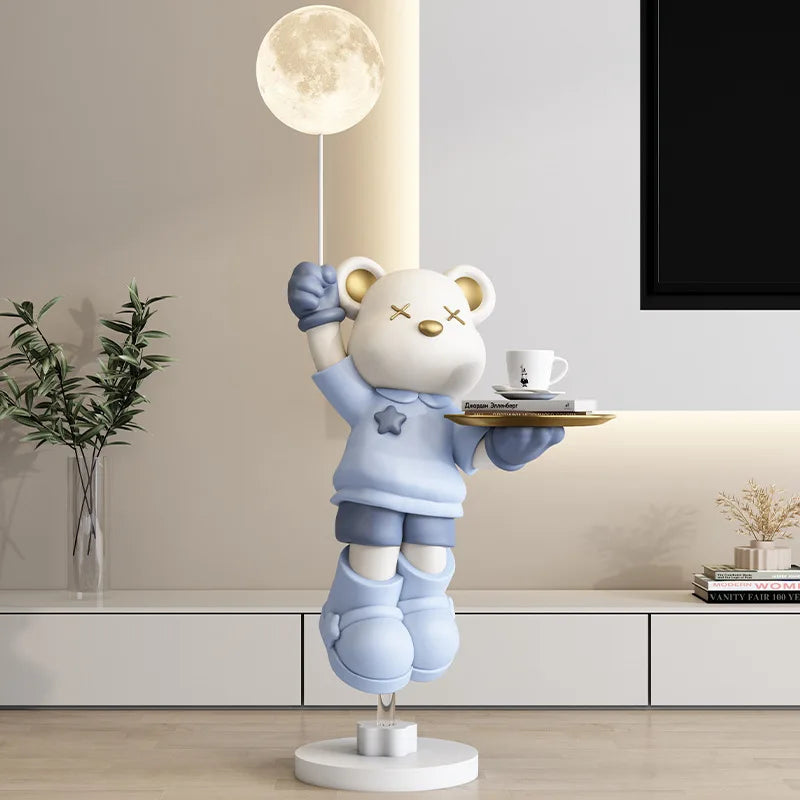 2024 New Violent Bear RGB Floor Light Living Room Bedroom Sofa TV Cabinet Decoration with Bluetooth Sound System Floor Light