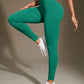 Women's High Waisted Ribbed Yoga Pants - Solid Color Stretchy Tummy Control Workout Leggings for Fitness Gym Lounge & Daily Wear