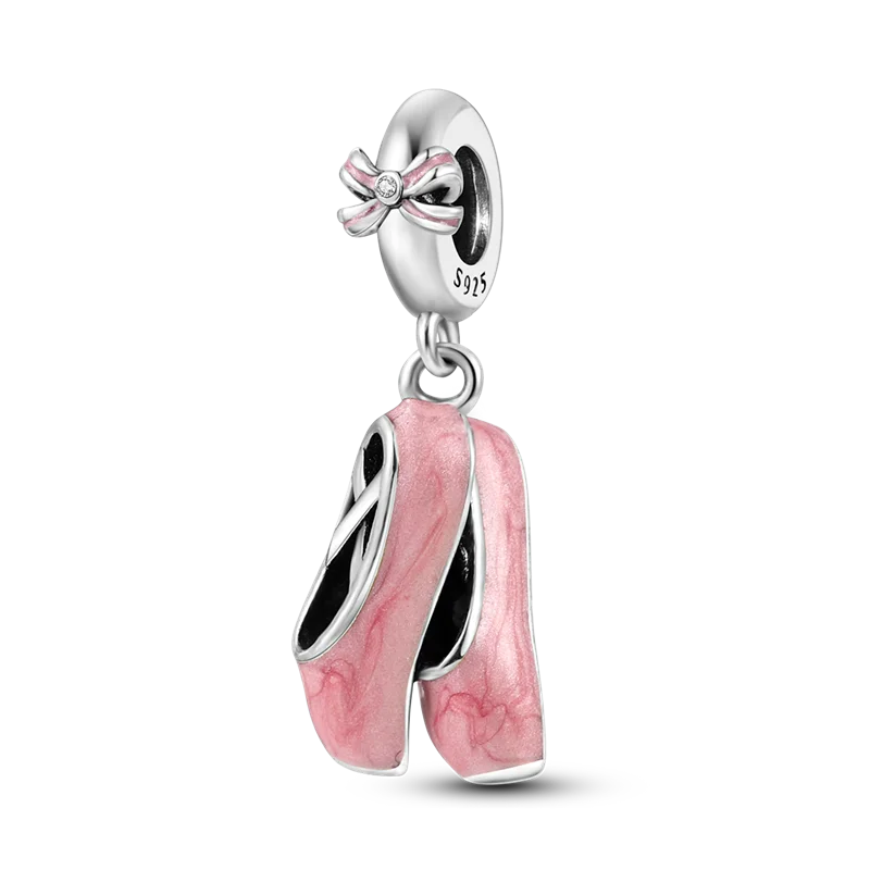 2026 Hot Sale Charms Bead 925 Sterling Sliver Pink Butterfly Luminous Firefly Dangle Fit Bangle Bracelet Necklace DIY Jewelry