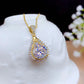 OXTAO 18K White Gold Moissanite Water Drop Necklace Pendant Female Jewelry Certified 925 Sterling Silver Anniversary Gift