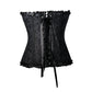 BurVogue Women Lace Up Sexy Floral  Boned Corset Overbust Body Shaper BustierLingerie Bodyshaper Top Corsets Top