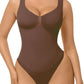 Guudia Ruched Breast Shapewear Bodysuit Wide Shoulder Strap Tummy Control Bodysuits V Neck Shaper Bodysuit Tank Top Bodysuit