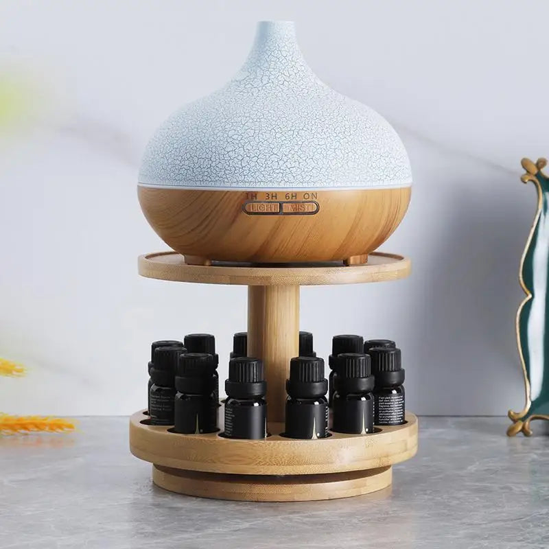 2 Tier Essential Oil Display Stand storage Shelf Wooden Exquisite Rack With 12 Grooves Compartments  2 Tier Fragrance Oil Shelf