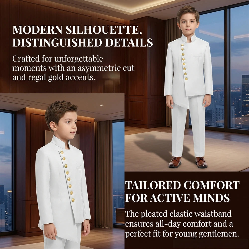 DMDRS Kids Formal Suit Set from Toddler to Teen - Ship Today Graduation Recital Communion Tuxedo - Jacket Pants Outfit