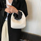 Retro Casual Versatile PU Leather Tote Bag,Fashion Woven Embossed Shoulder Bags ,Knotted Decorative Hobo Bag,Pleated Cloud Bag