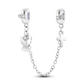 Silver Clasp 925 Sterling Silver CZ Pave Clip Charms Daisy Beads Stopper Safety Chain Fit Original Bangle Bracelet Jewelry Clips