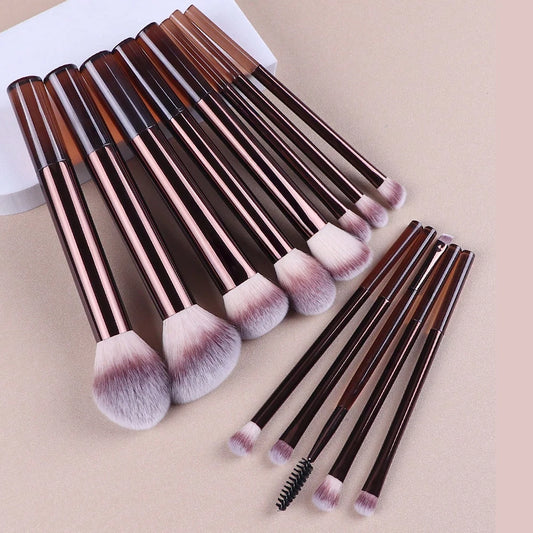 Soft Bristle Kabuki Blending Makeup Brush Set 13Pcs Foundation Eyeshadow Blush Cosmetic Tool Professional Salon Daily Facial Makeup Supply