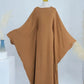 Ramadan Eid Soft Crepe Khimar Batwing Abaya Dubai Islam Muslim Modest African Dresses For Women Kaftan Kebaya Robe Femme Musulma