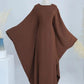 Ramadan Eid Soft Crepe Khimar Batwing Abaya Dubai Islam Muslim Modest African Dresses For Women Kaftan Kebaya Robe Femme Musulma