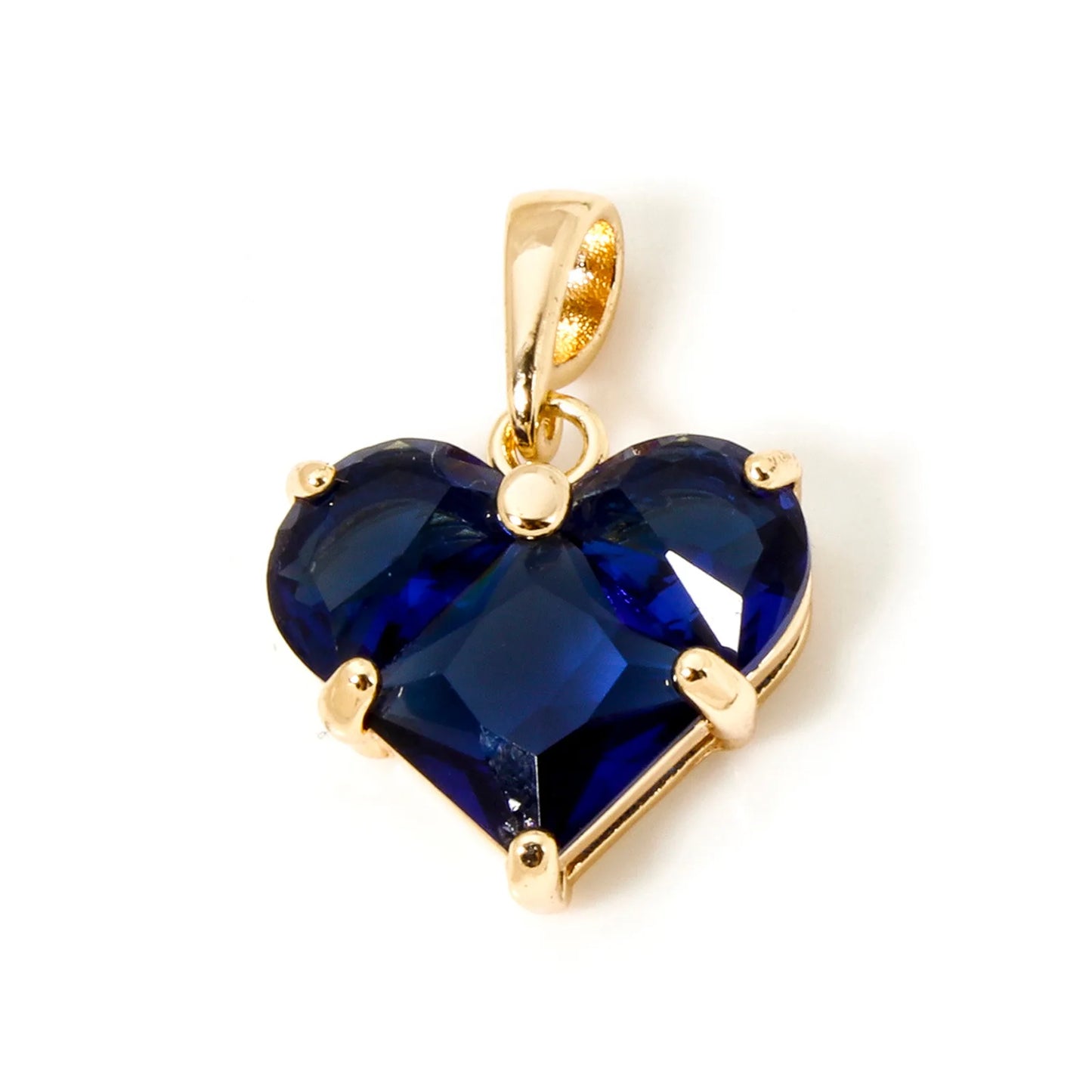 1 Piece Sweet Copper Valentine's Day Charms Gold Color Heart Cubic Zirconia Pendants For DIY Necklace Jewelry Making 20mm x 14mm