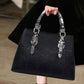 Ladies' fashionable camellia handbag with retro snake pattern handle splicing, single shoulder crossbody bag