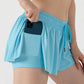 2 in 1 Flowy Sports Shorts Women Running Short Butterfly Tennis Skirt with Pockets Gym Yoga Athletic Biker Spandex Skirts Summer