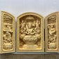 Solid Wood Carving Three Open Buddha Statue, Collapsible Sculpture, Living Room and Bedroom Decoration, Modern Art
