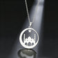 Mosque Crescent Star Necklace Stainless Steel Islamic Jewelry Muslim Eid Ramadan Pendant Gifts Her Minimalist Religious Neckwear