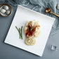 Square Ceramic Plate White Steak Plate Dessert Sushi Plate Serving Plates Flat Plates Molecular Cuisine Restaurant Tableware