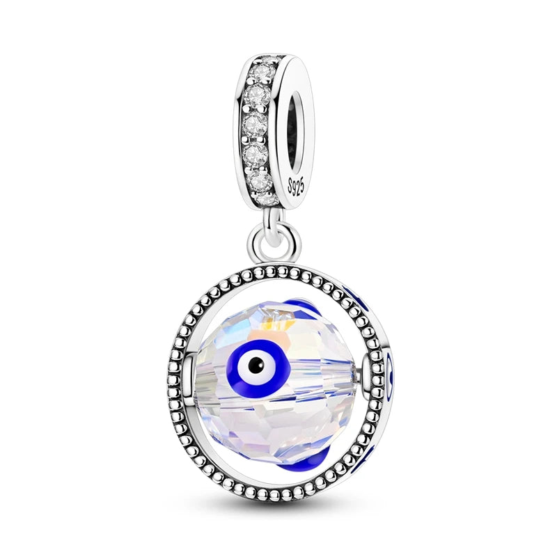 Hot Sales 925 Sterling Silver Charms Beads Devil's Eye Fatima's Hand Cross Beads Fit Original Bracelet Women DIY Jewelry Gifts