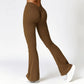 V-shaped Hip Yoga Pants Flare Leggings Women High Waist Wide Leg Pants Women Gym Fitness Sports Flared Pant Dance Trousers