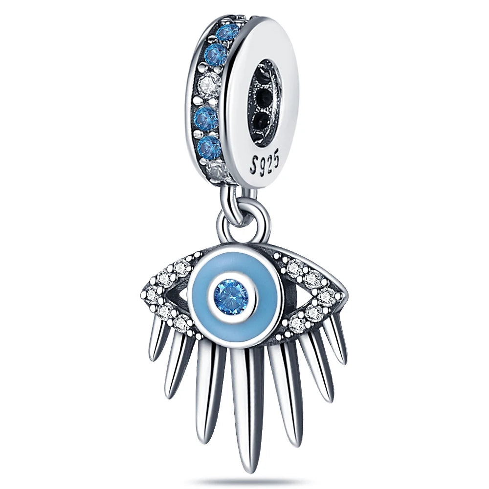 Hot Sales 925 Sterling Silver Charms Beads Devil's Eye Fatima's Hand Cross Beads Fit Original Bracelet Women DIY Jewelry Gifts