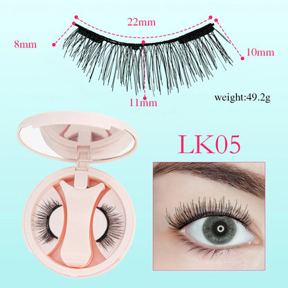 1 Pairs Magnetic Fake Eyelashes Kit Handmade Fluffy Faux Mink Lashes Curler 3D False Eyelashes Extension Makeup with Tweezers