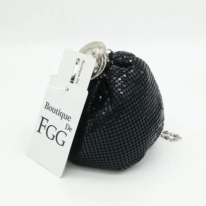 Boutique De FGG Mini Fashion Aluminum Day Clutches Women Casual Coin Purse Money Bag Evening Purse Party Dinner Clutch Handbag