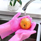 Silicone Dishwashing Gloves for Kitchen Dishwashing Laundry Scrubbing Gloves Household Soft Bristles Cleaning Pet Bathing Gloves