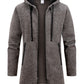 New Streetwear Men's Long Sleeve Sweatshirts for Men Zipper Hooded Oversize Winter Warm Jacket Coat Outdoor Tracksuit Men