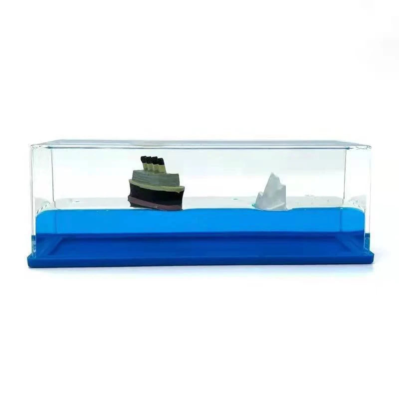 Cruise Fluid Drifting Bottle Titanic Black Pearl Dinosaur Era Style Drifting Ship Ornament Home Boy Girl Gift Desktop Decoration