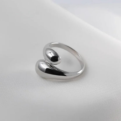 925 Sterling Silver Rings for Women Couple Minimalist Handmade Simple Big Open Ring Party Prevent Allergy Jewelry Holiday Gifts