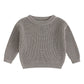 Suefunskry Newborn Baby Girl Boy Knitted Long Sleeve Autumn Winter Sweater Solid Loose Pullover Casual Tops Kids Clothes 0-5Y
