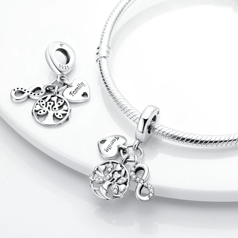 925 Sterling Silver Charms Beads Pendant Tree of Life Dog Elephant Love Heart Charm Fit Original Bracelet DIY Women Jewelry Gift