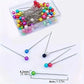 New 100pcs Fashion Sewing Needles Colored Glass Ceramics Head Bead Pin Stitch Knitting Needles Sewing Fixed Diy Safety Pin