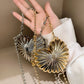 Golden Silver Evening Bag Handbag Luxury Designer Shoulder Crossbody Bags Party Wedding Clutch Mini Heart Pattern Shell Purse