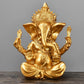 Hindu Ganesha Buddha Elephant Statue Golden Sandstone Ganesha Figurine Tabletop Decoration Ornament Elephant Figurine Home Decor