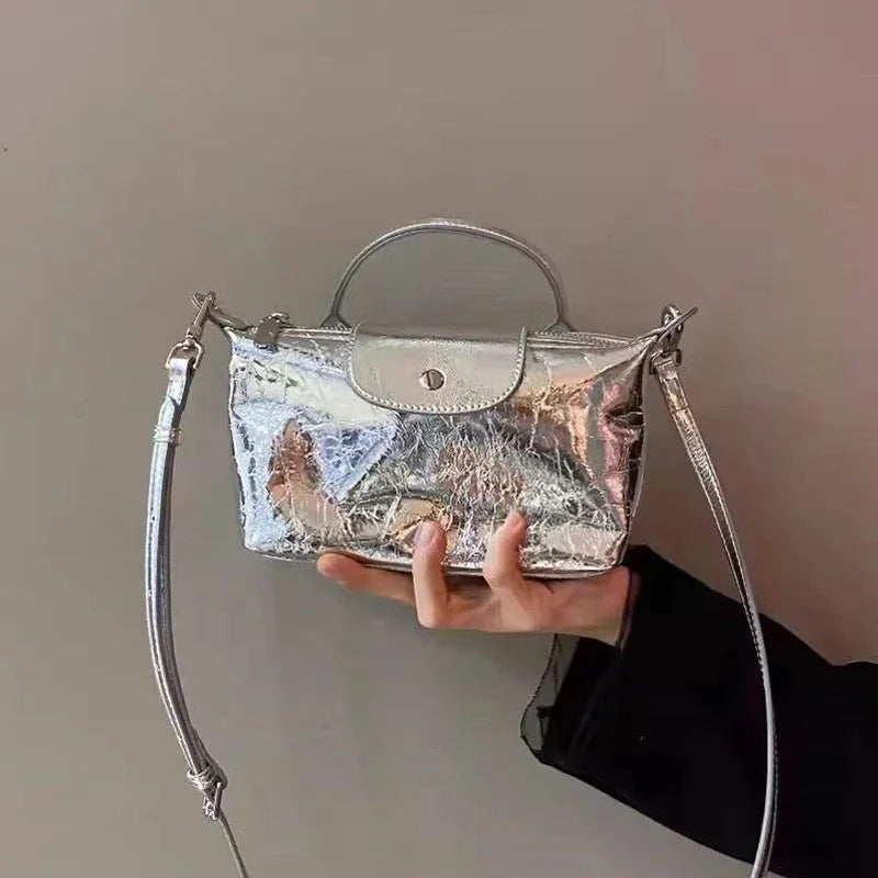 Women Mini Tote Bags Summer New Silver Purses and Handbags Lady Luxury Bag Female PU Shoulder Crossbody Bags Hobo Bolsa Feminina