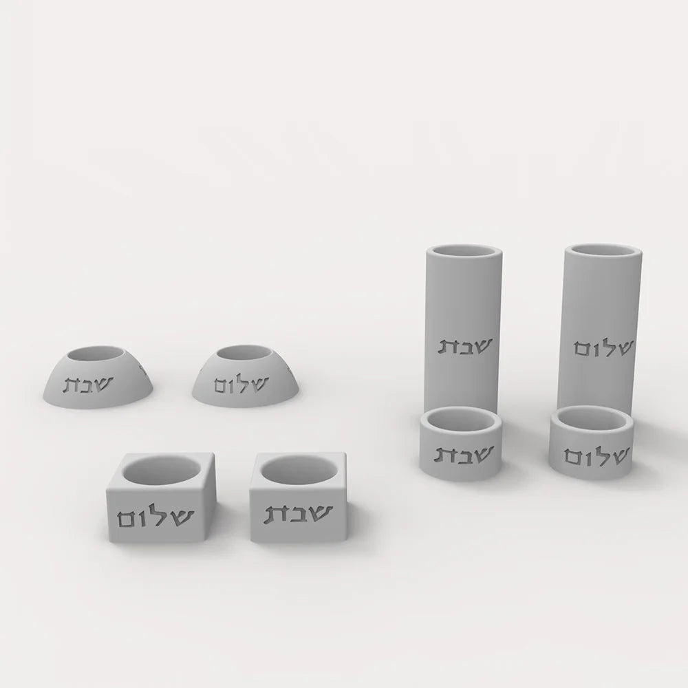 Silicone Mold For Shabbat Candle Holders Set,Handmade Concrete  Jewish Tealight Holders | Shabbat Candlesticks Gift Molds