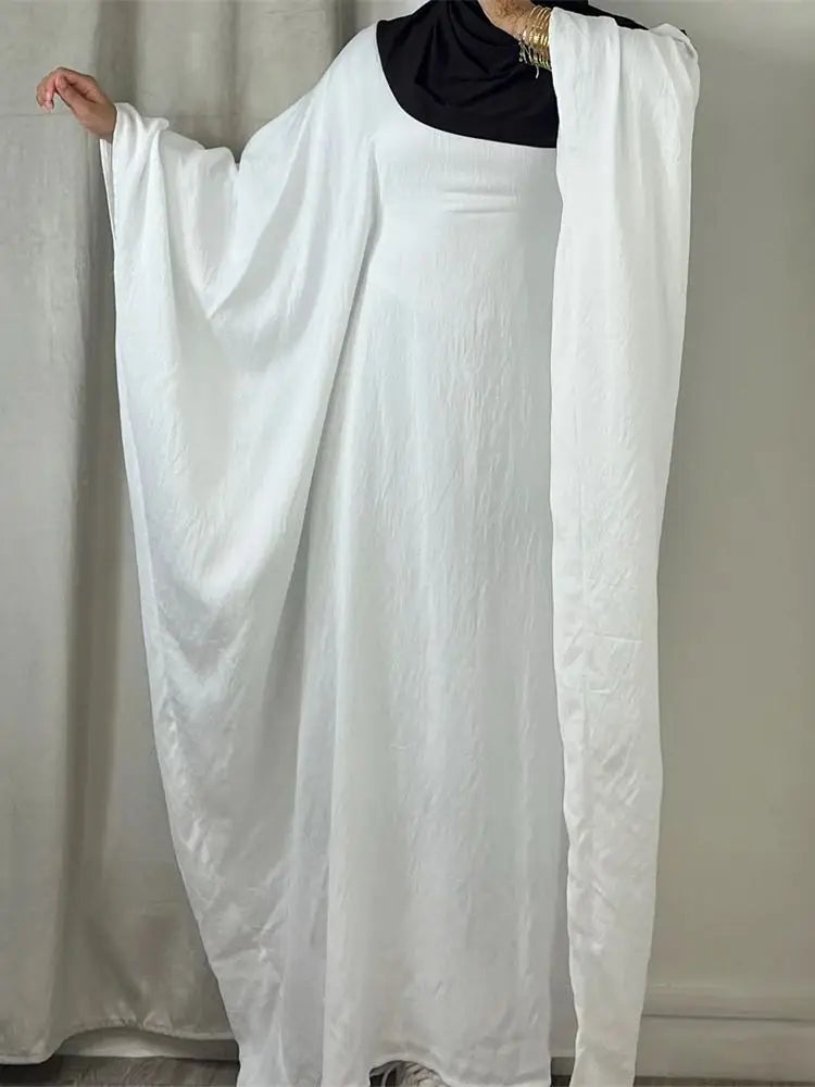 Ramadan Eid Soft Crepe Khimar Batwing Abaya Dubai Islam Muslim Modest African Dresses For Women Kaftan Kebaya Robe Femme Musulma