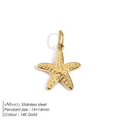 EMANCO Fashion Marine Animals Charms Shell Fish Tail Hippocampus Japonicus Stainless Steel Pendants for Jewelry Making Bulk