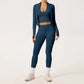 2/3PCS Yoga Set Women Gym Long Sleeve Sports Suits Fitness Bra Crop Top Workout Clothes Female Solid Seamless Legging Sportswear