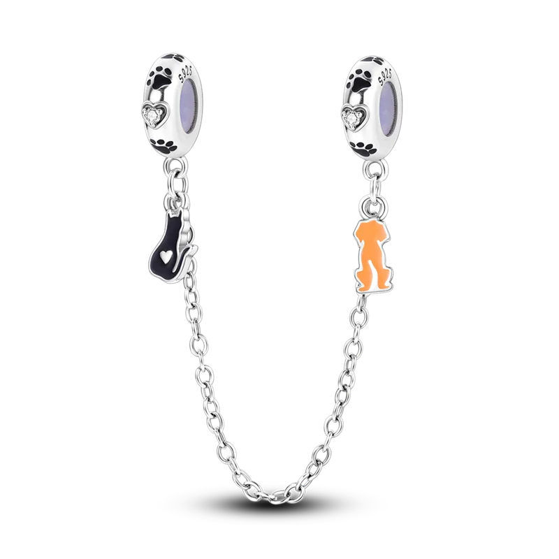 Silver Clasp 925 Sterling Silver CZ Pave Clip Charms Daisy Beads Stopper Safety Chain Fit Original Bangle Bracelet Jewelry Clips