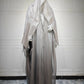 Elegant Arabic Satin Abaya Dress with Hijab Eid Muslim Women Modest Cardigan Islamic Vacation Outfit New in Turkey Kaftan Robe