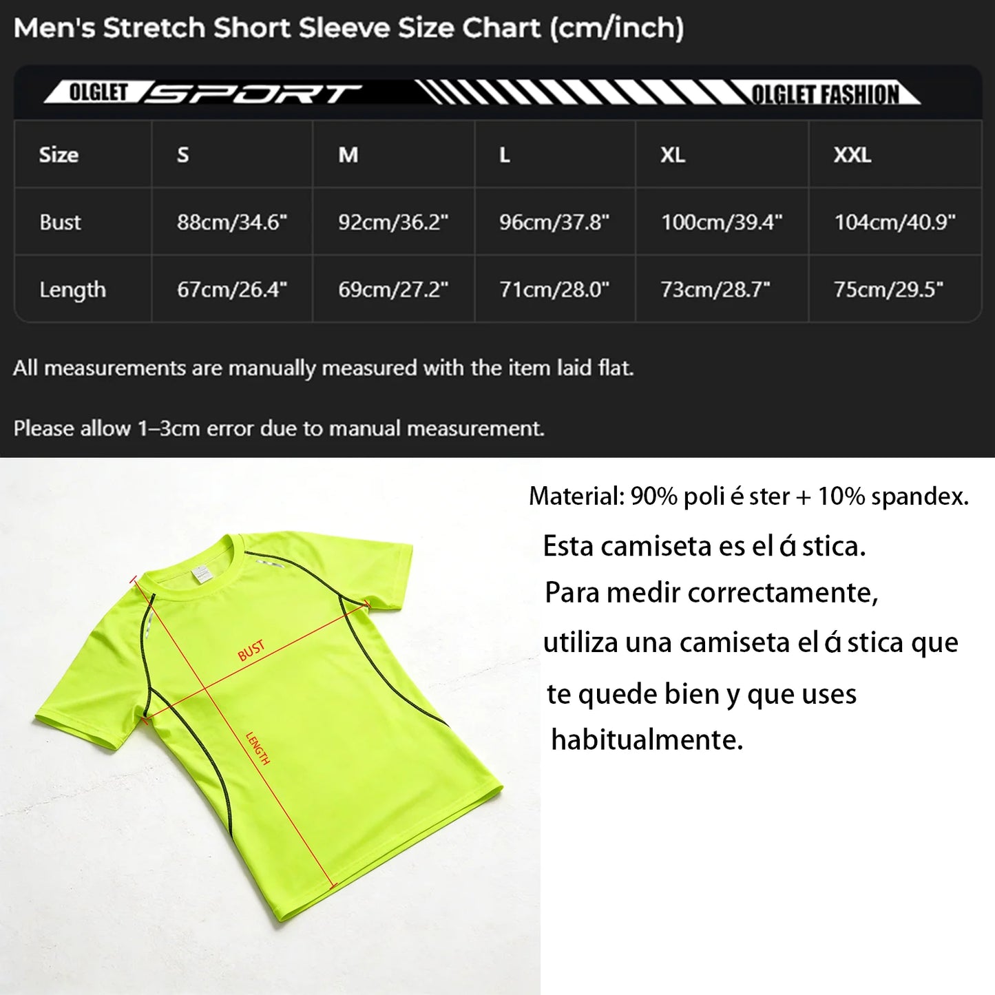 Men's Compression T-Shirt 3-Pack Quick Dry Running Gym Short Sleeve Sport Tops Elastic Breathable Athletic Tees