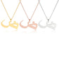 EUEAVAN Arabic Letter Pendant Necklace for Women Men Stainless Steel Arab Initial Alphabet Necklaces Lucky Amulet Muslim Jewelry