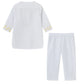 Autumn New Middle Eastern Button Round Tie Pocket Robe Set with Arabic Embroidery Pattern for Middle Eastern Children